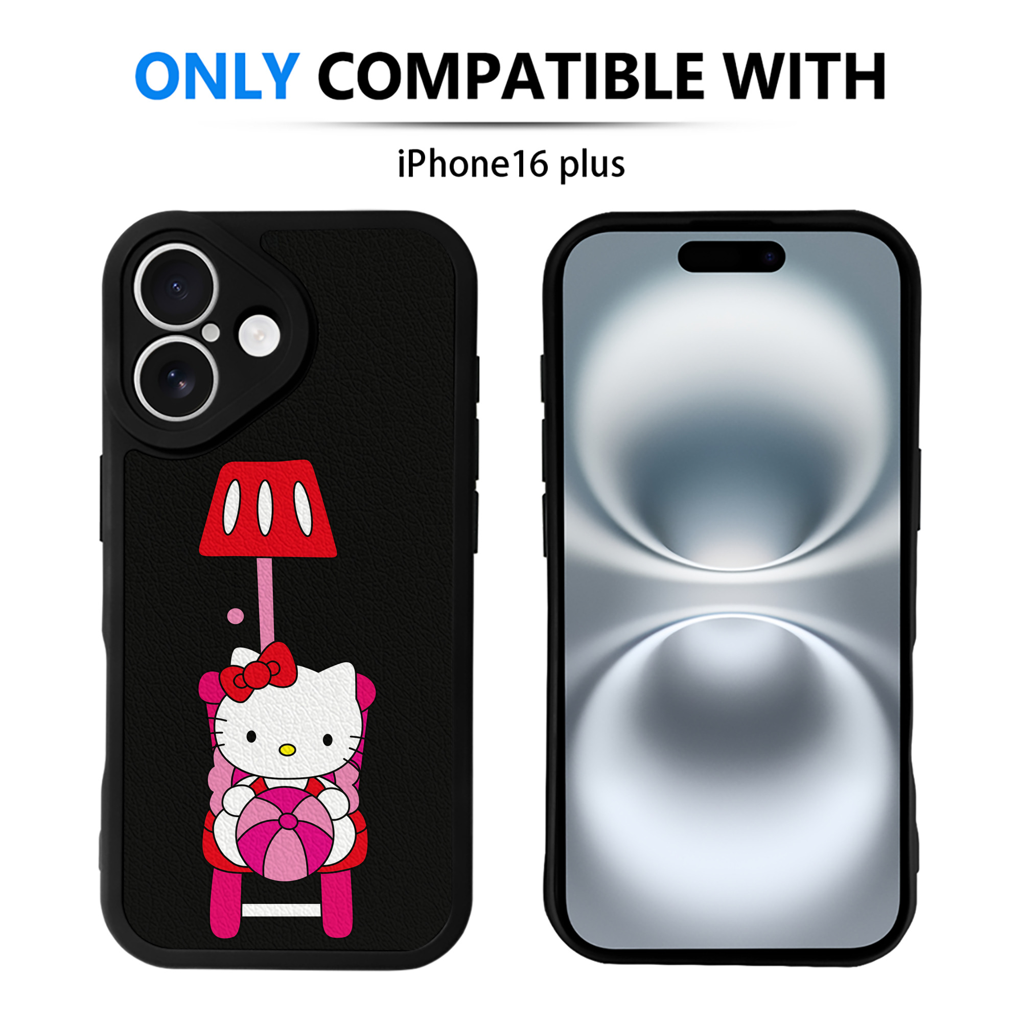 （画像用） Hello Kitty ハローキティ 【iPhone 16シリーズ対応】シリコンスマホケース（レザー調） 材質：シリコン